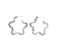 Orecchini geometrici stellari a cinque punte, d’argento metal hollowed, di moda e semplici, perfetti per esprimere individualità e sofisticazione