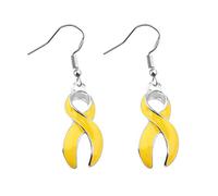 Orecchini gialli di consapevolezza del nastro di strass giallo fascino del nastro di consapevolezza del cancro gioielli regalo per endometriosi/cancro alla vescica/prevenzione del suicidio/cancro