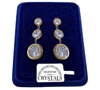 Orecchini Giganti Donna pl. Oro Giallo 18K con Cristalli Zirconi 01/0
