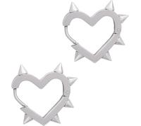 Orecchini gotici a forma di cuore per le donne orecchini a cerchio neri a punta punk grunge emo orecchini in argento Y2K orecchini gotici dichiarazione orecchini a forma di cuore gotico alla moda