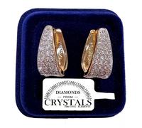 Orecchini Grandi 22mm pl. oro Giallo 18K con Cristalli Zirconi Uomo Donna 4/25
