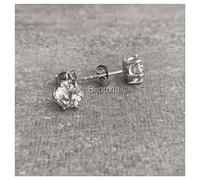 Orecchini Grandi Zirconio 8MM Argento Massiccio 925/000 Rodio Gioielli Donna