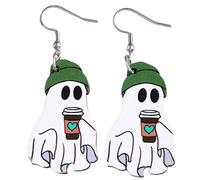 Orecchini Halloween | Gioielli In Legno A Goccia Pendenti | Orecchini Fantasma Halloween Per Donne - Per Feste Vestito Matrimonio Danza Uso Quotidiano Spiaggia Vacanza Festività Ragazze Femmine Signor