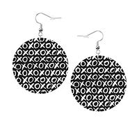 Orecchini HoHo di Natale Orecchini in pelle a forma rotonda con triangolo Boho Orecchini pendenti leggeri da donna e ragazza, perfetti da indossare tutti i giorni