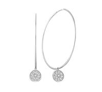 Orecchini Hoops Argento 925, Cerchi Orecchini Argento Reticolo di Fiore Dell'Annata Del Grande Cerchio Regalo di Compleanno