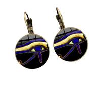 Orecchini Horus Occhio Antico Amuleto Egiziano L'Occhio di Horus Modello di Arte Cabochon Vetro Signora Orecchino Pendente Gioielli