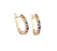 Orecchini Huggie A Forma Di U Per Donna - Orecchini A Cerchio Alla Moda Con Strass S925 Ipoallergenici, Gioielli Con Ciondoli Leggeri, Regalo Per Il Compleanno Della Mamma Delle Ragazze, G Colora