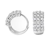 Orecchini Huggie con 3 file di diamanti di lusso creati in laboratorio da 0,75 ct