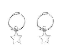 Orecchini Huggie con ciondoli a stella lucidata da donna, cerchi in argento minimalista, regalo per compleanno e San Valentino, abbigliamento quotidiano