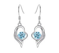 Orecchini Imballaggio e Donna Orecchini Cristallo Donne Temperamento Cuore Pug Orecchini Argento, Taglia unica, Rame, Nessuna pietra preziosa