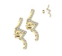 Orecchini in acciaio chirurgico con design a zigzag e zirconi TS-EA-0100