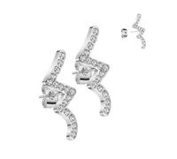 Orecchini in acciaio chirurgico con design a zigzag e zirconi TS-EA-0101