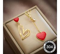 Orecchini in acciaio inossidabile 304 stile francese con linee asimmetriche, orecchini pendenti a forma di , orecchini da donna e di tendenza adatti per feste e regali di festa