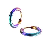 Orecchini in acciaio inox 8 mm/10 mm/12 mm/14 mm/16 mm/18 mm/20 mm cartilagine Daith Conch anelli piercing per orecchio gioielli anelli per orecchie di Natale, Misura unica, Acciaio al titanio