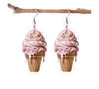 Orecchini in acrilico a forma di gelato dolce - Divertenti orecchini pendenti piatti 2D, dolcetto estivo, regalo per amiche e ragazze(2-1pair)