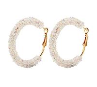 Orecchini in alluminio nero grande esagerato lucido punk gioielli bianchi da donna retrò orecchini penetranti, Taglia unica, lega e acrilico, Nessuna pietra preziosa