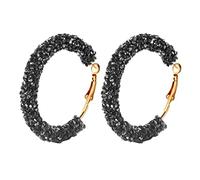 Orecchini in alluminio nero grande esagerato lucido punk gioielli bianchi da donna retrò orecchini penetranti, Taglia unica, lega e acrilico, Nessuna pietra preziosa