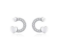 Orecchini in argento 925, a forma di cuore, 9,2 mm, per donne e festa del papà