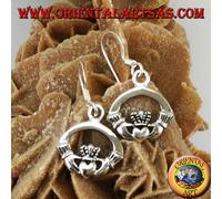 Orecchini in argento 925 ‰ celtico di Claddagh simbolo di amore lealtà amicizia