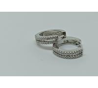 ORECCHINI IN ARGENTO 925 CERCHI 2 FILE SEPARATE 14MM ZIRCONI (AMFO0397)