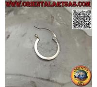 Orecchini in Argento 925‰ cerchi lisci a sezione quadrata da 2 x 14 mm (leva)