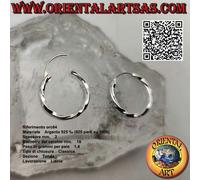 Orecchini in Argento 925‰ cerchi lisci attorcigliati Ø 12, 14, 16, 18, 20, 25