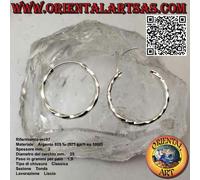 Orecchini in Argento 925‰ cerchi lisci attorcigliati Ø 12, 14, 16, 18, 20, 25