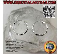 Orecchini in Argento 925‰ cerchi lisci attorcigliati Ø 12, 14, 16, 18, 20, 25