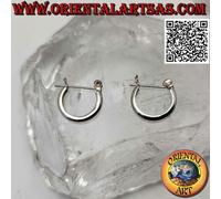 Orecchini in Argento 925‰ cerchi lisci in stile pirata da 2 x 14 mm (leva)