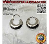 Orecchini in Argento 925‰ cerchi lisci semplici a mezzaluna (classica)