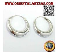 Orecchini in Argento 925‰ cerchi lisci semplici a mezzaluna da 25 mm (classica)