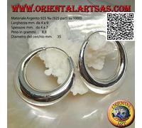 Orecchini in Argento 925‰ cerchi lisci semplici a mezzaluna da 35 mm (classica)
