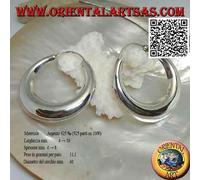Orecchini in Argento 925‰ cerchi lisci semplici a mezzaluna da 40 mm (classica)
