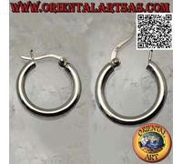 Orecchini in Argento 925‰ cerchi lisci semplici da 3 x 20 mm (leva)