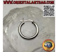 Orecchini in Argento 925‰ cerchi lisci semplici da 3 x 20 mm (leva)