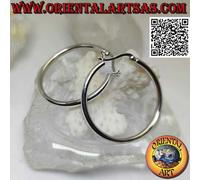 Orecchini in Argento 925‰ cerchi lisci semplici da 3 x 40 mm (leva)