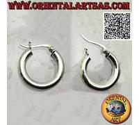 Orecchini in Argento 925‰ cerchi lisci semplici da 4 x 20 mm (leva)