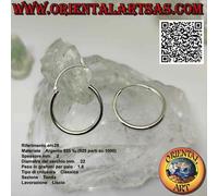Orecchini in Argento 925‰ cerchi lisci semplici da mm 2x12/14/16/18/20/22/25/30
