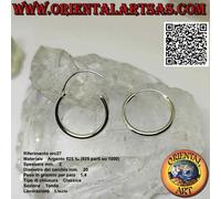 Orecchini in Argento 925‰ cerchi lisci semplici da mm 2x12/14/16/18/20/22/25/30