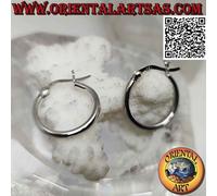 Orecchini in Argento 925‰ cerchi lisci semplici da spess 2 x 12,15,18,20,25 lev