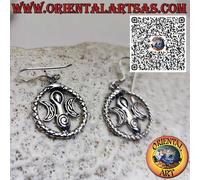 Orecchini in argento 925 ‰ con Dea della Madre Terra Wicca e Ouroboros - Gioiell