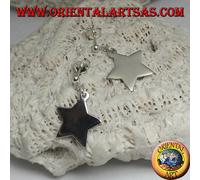 Orecchini in Argento 925‰ con pallina a lobo e stella liscia piatta pendente