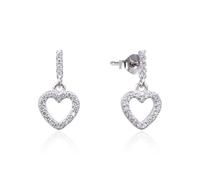 Orecchini in argento 925 con zirconi pendenti a cuore