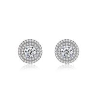 Orecchini in argento 925 da donna, orecchini a chiodo rotondo con zirconia cubica argento gioielli