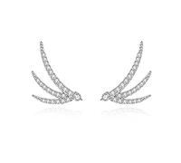 Orecchini in argento 925 da donna, orecchini a perno in argento, stile vintage, con ali d'angelo, alla moda, regalo per anniversario e compleanno