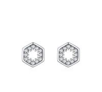 Orecchini in argento 925 da donna, orecchini da sposa in argento con zirconi geometrici rotondi