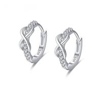 Orecchini in argento 925 da donna, per cartilagine e cartilagine, orecchini a cerchio con scritta "Infinite Love", ipoallergenici