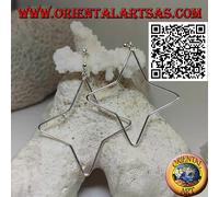Orecchini in argento 925‰ da lobo con filo a stella a 4 punte pendente
