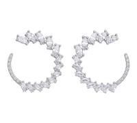 Orecchini in argento 925 e zirconi bianchi di Comete della collezione glamour. Le misure del gioiello sono: ø diametro 24,00 mm, profondità 3,00 mm. La referenza è ORA 201