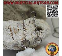 Orecchini in argento 925‰ monachella con filo e cerchio a torcione pendenti